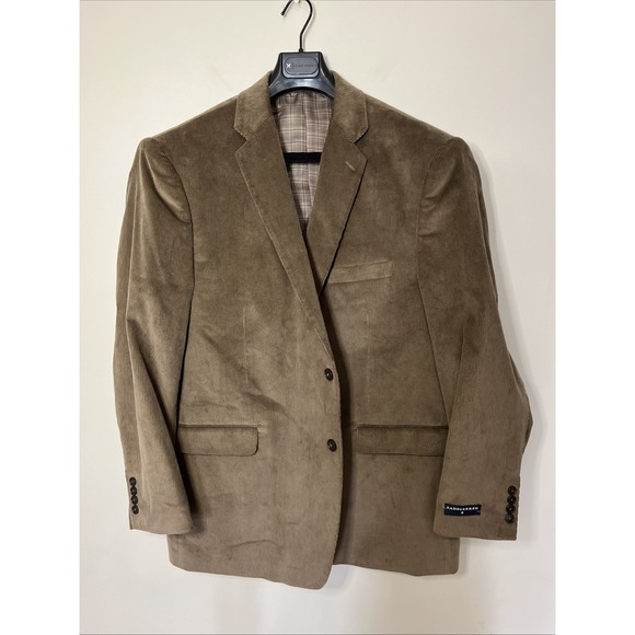 NEW Saddlebred Corduroy Blazer Sport Coat Two Button Dark Tan 52 REG Jacket - Picture 1 of 9